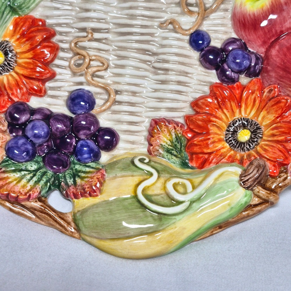Fitz and Floyd vintage Autumn Bounty ceramic decorative plate - Picture 6 of 12